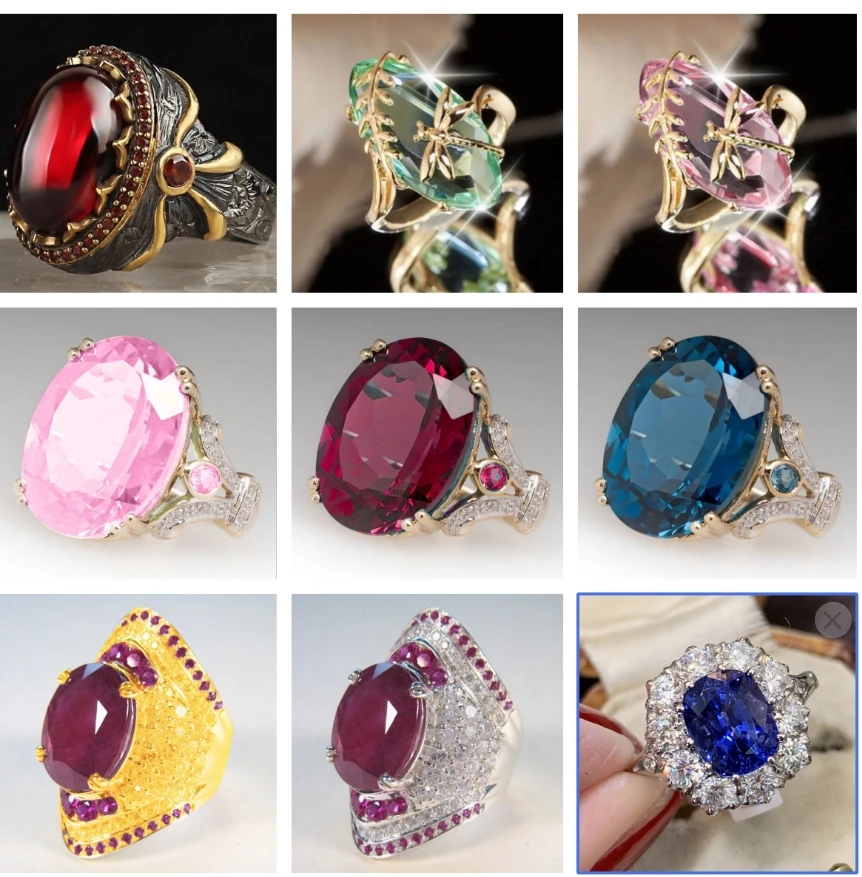Women's Stone Ring Silver Zircon Wedding Rings Female Bride Love Engagement Fine Jewelry Crystal Rings Zircon Rings