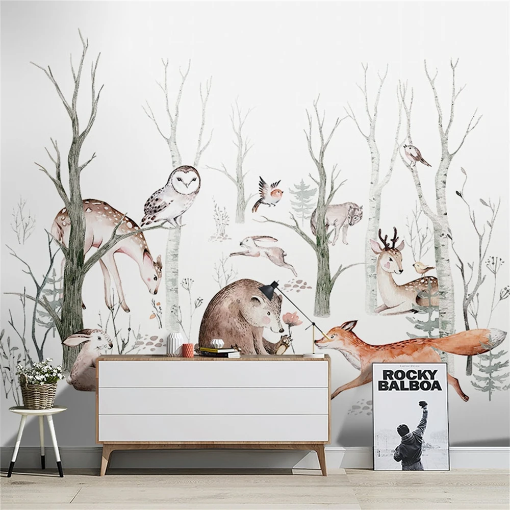 quarto das criancas menina do menino murais fundo 01