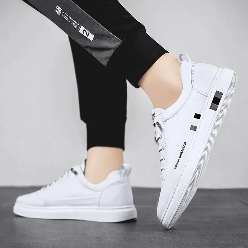 Men's PU Leather Waterproof Sneakers Casual Sports Shoes Men Lightweight Breathable Flat Non-slip Tenis Shoes Zapatillas Hombre 4