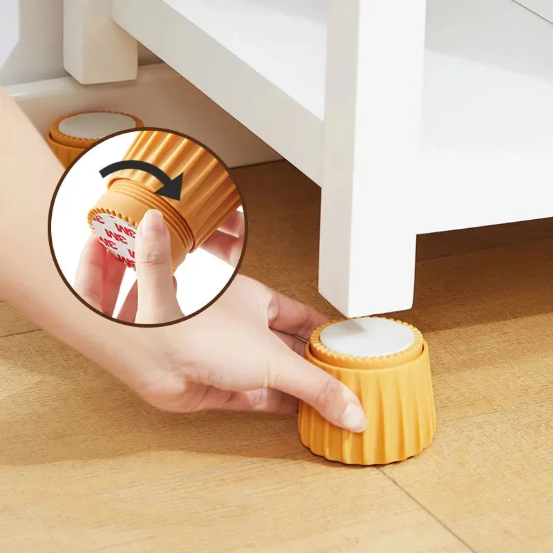Oval Table Leg Raiser Rubber Table Leg Raising Pad Adjustable Height Furnishing Foot Pad Household Bed Sofa Height Increaser