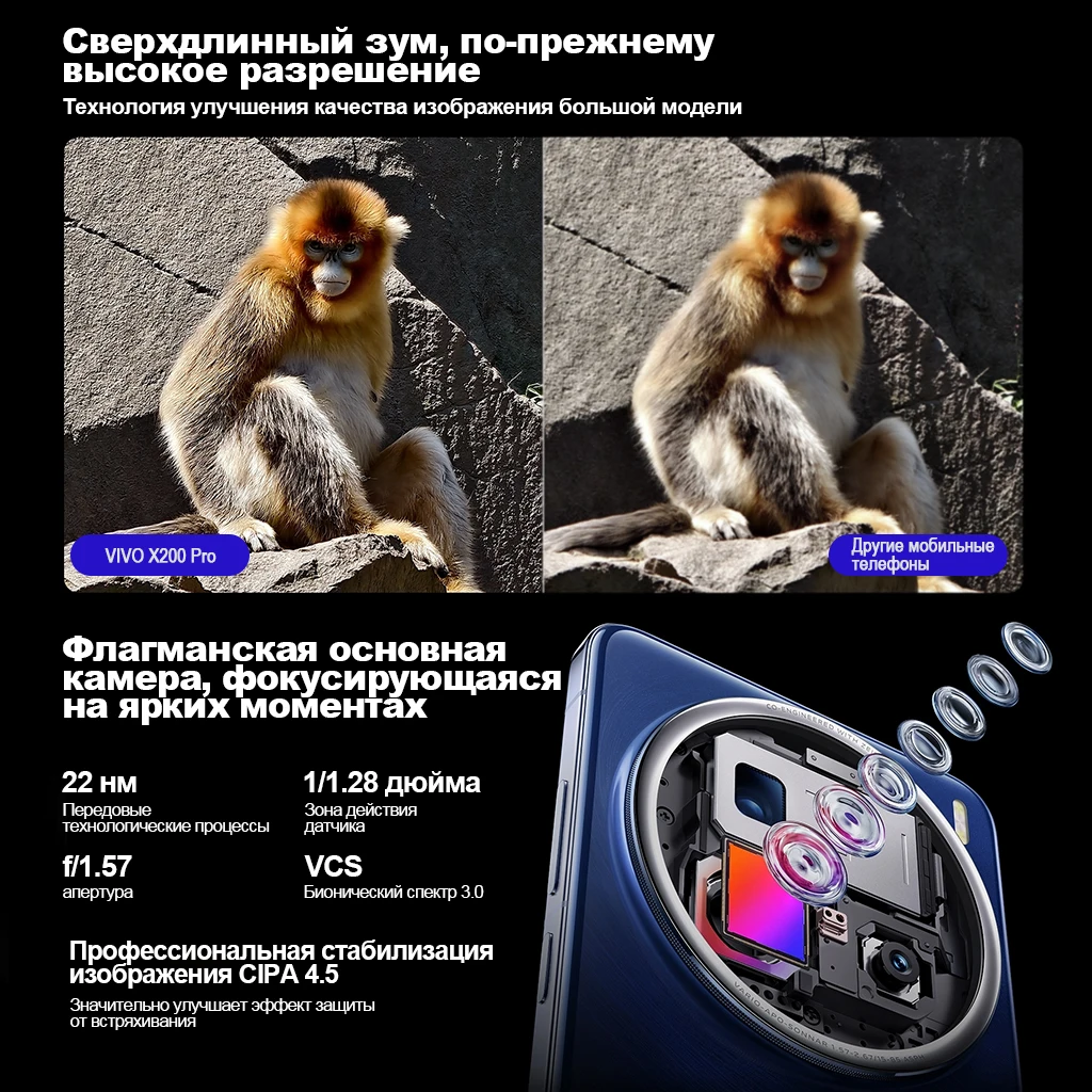 VIVO X200 Pro versión china 5G densidad 9400 CPU 6,78 pulgadas AMOLED 120HZ pantalla 6000mAh 90W cargador de Flash OTA NFC 50MP cámara