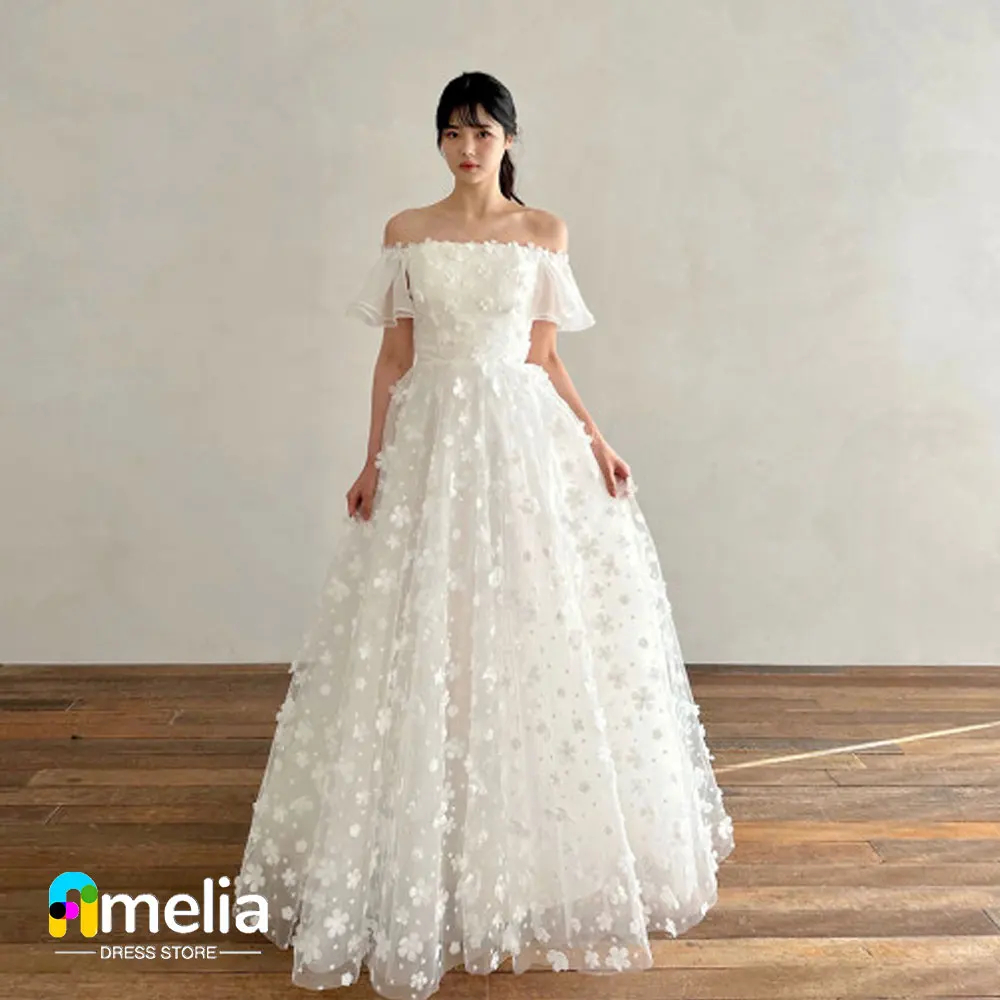 

Amelia Boat Neck Saudi Prom Dress Short SLeeves Evening Dress With Floor-Length Women Wedding Party Gowns 2023 Arabia