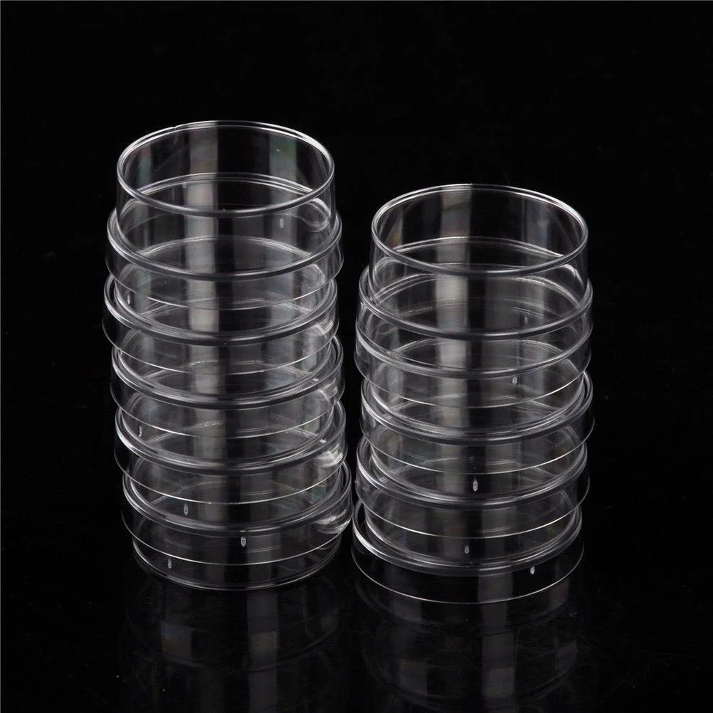 20 PCS 60mm Plastic Petri Dishes Bacterial Culture Dishes with Lids