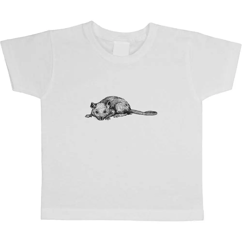 

Детские/Детские футболки Rat Lying Down', летние футболки с коротким рукавом для мальчиков и девочек из 100% хлопка с мультяшным рисунком