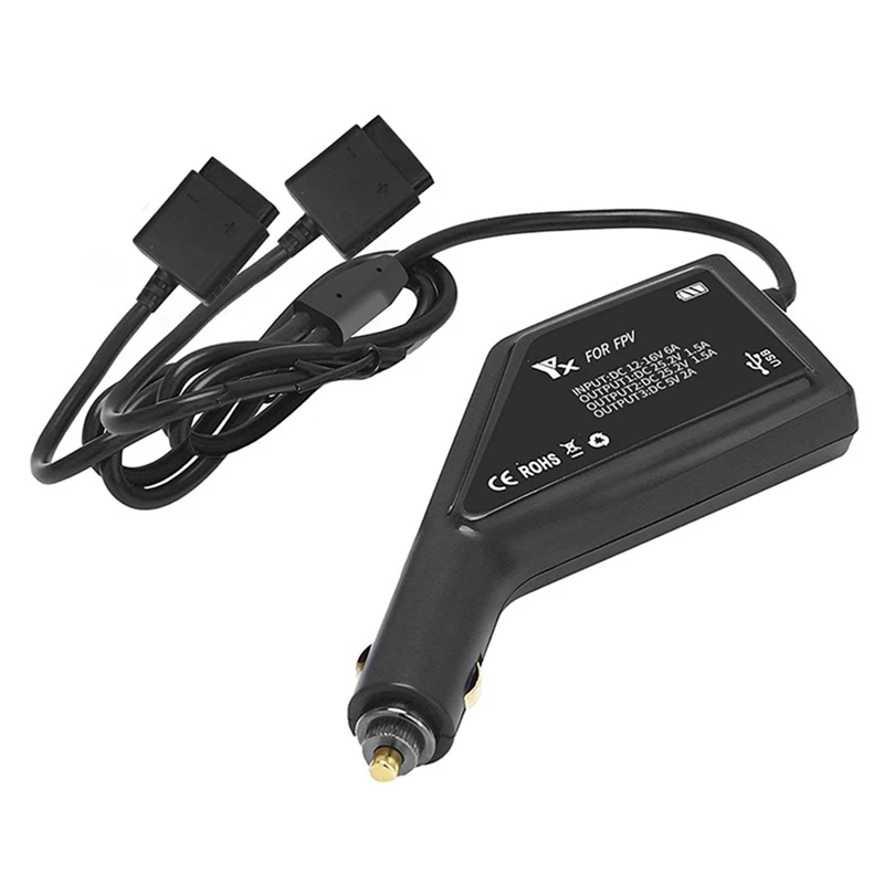 Intelligent Car Charger Compatible with FPV Combo Intelligent Battery Car Charger with USB Charging Port for FPV Drone Intelligent Car Charger Compatible with FPV Combo Intelligent Battery Car Charger with USB Charging Port for FPV Drone