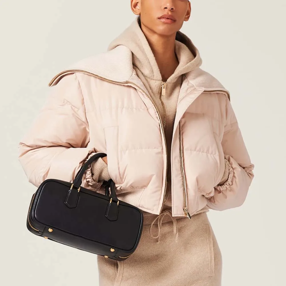 

Women Down Jacket 2023 Fall and Winter New Y2k Knitted Shawl Lapel Splicing Fashion Waist Windproof Warm Hundred Down Jacket