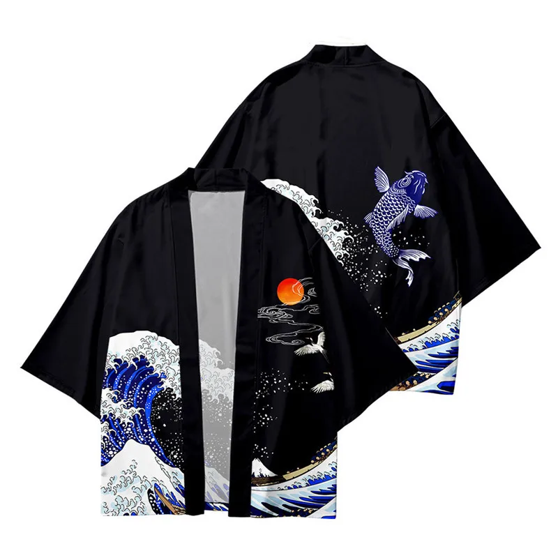3 To 14 Years Kids Kimono Japanese Clothing Boys Girls Dragon Printed Kimono Haori Cardigan Jacket Children Beach Wear Cloak