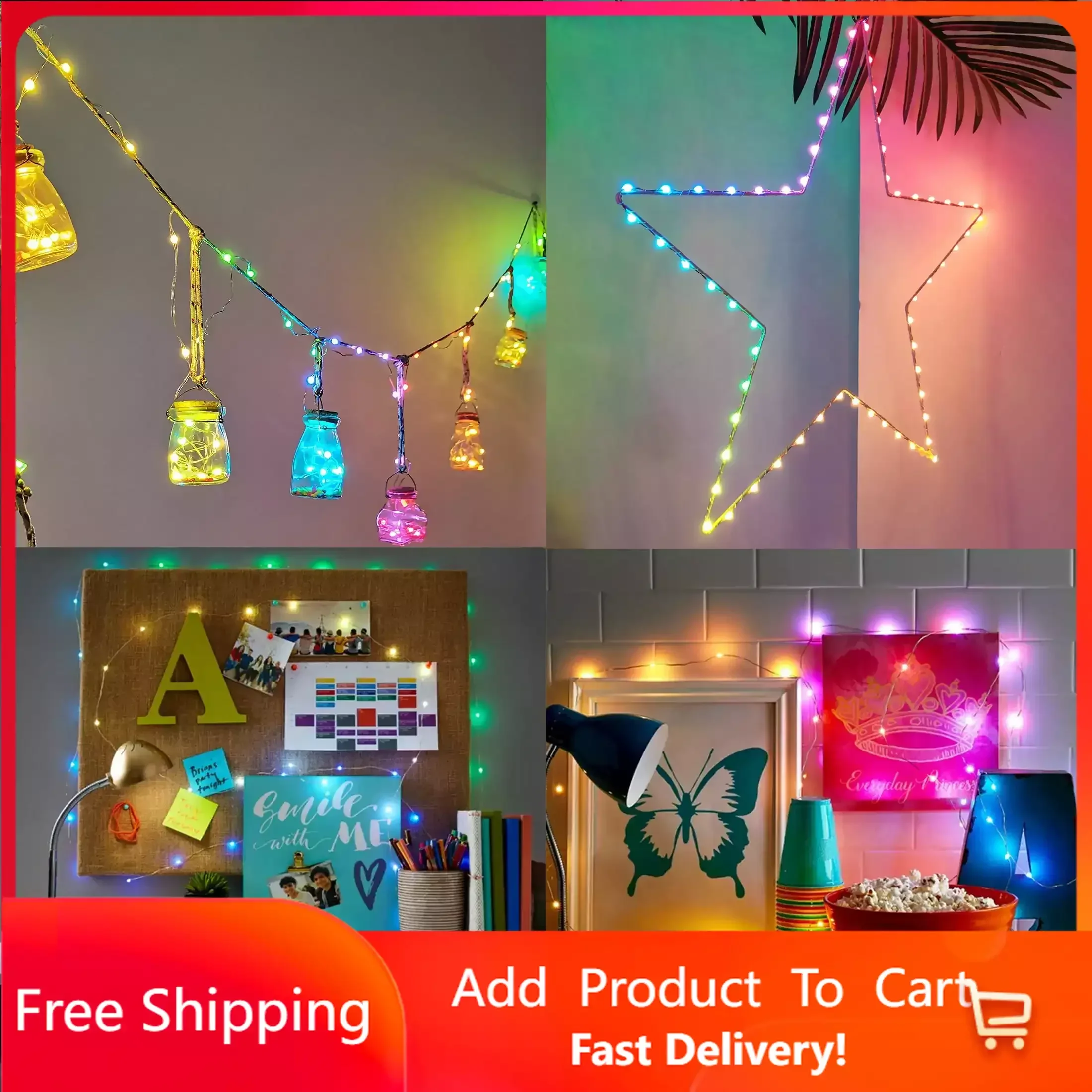 

16.4 ft. RGBIC LED Indoor Decoration Dream Multi-Color Lights with IR Remote Free Shipping