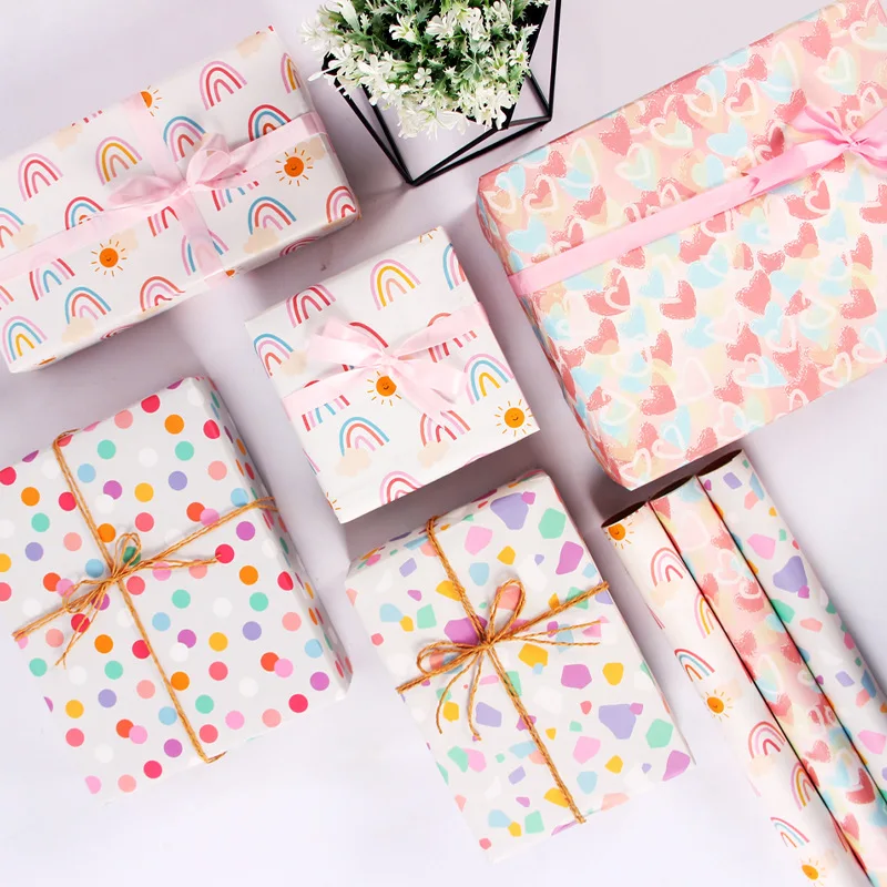 Fold 50*70cm Gift Wrapping Paper Christmas Valentine's Day