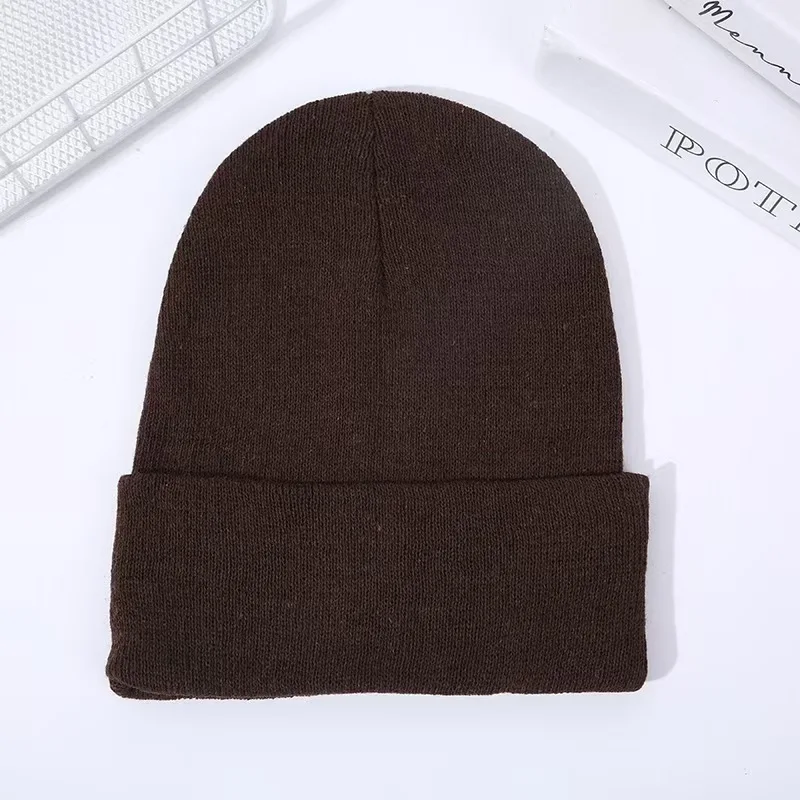 Woolen Winter Hat for Men and Women Solid Color