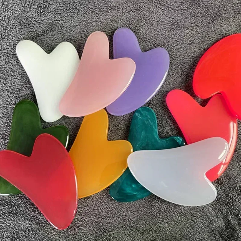 1pc Heart Shape SPA Massage Beeswax Gua sha Scraping Massage Scraper Face Massager Acupuncture Guasha Board Massager for face 6