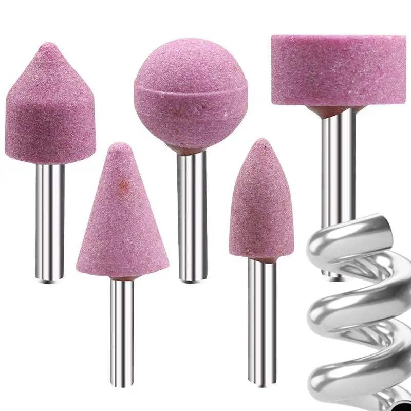 

Rotary Grinding Stone Set 5pcs Different Shapes Tool Head Grinding Wheel 6mm Mandrel Rotary Tool Polishing Wheels For Glass Wood