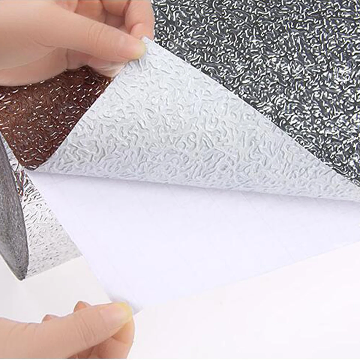New 40x200cm Kitchen Self Adhesive Oil-proof Waterproof Sticker Aluminum Foil Oil-proof Anti-fouling High-temperature DIY Wall