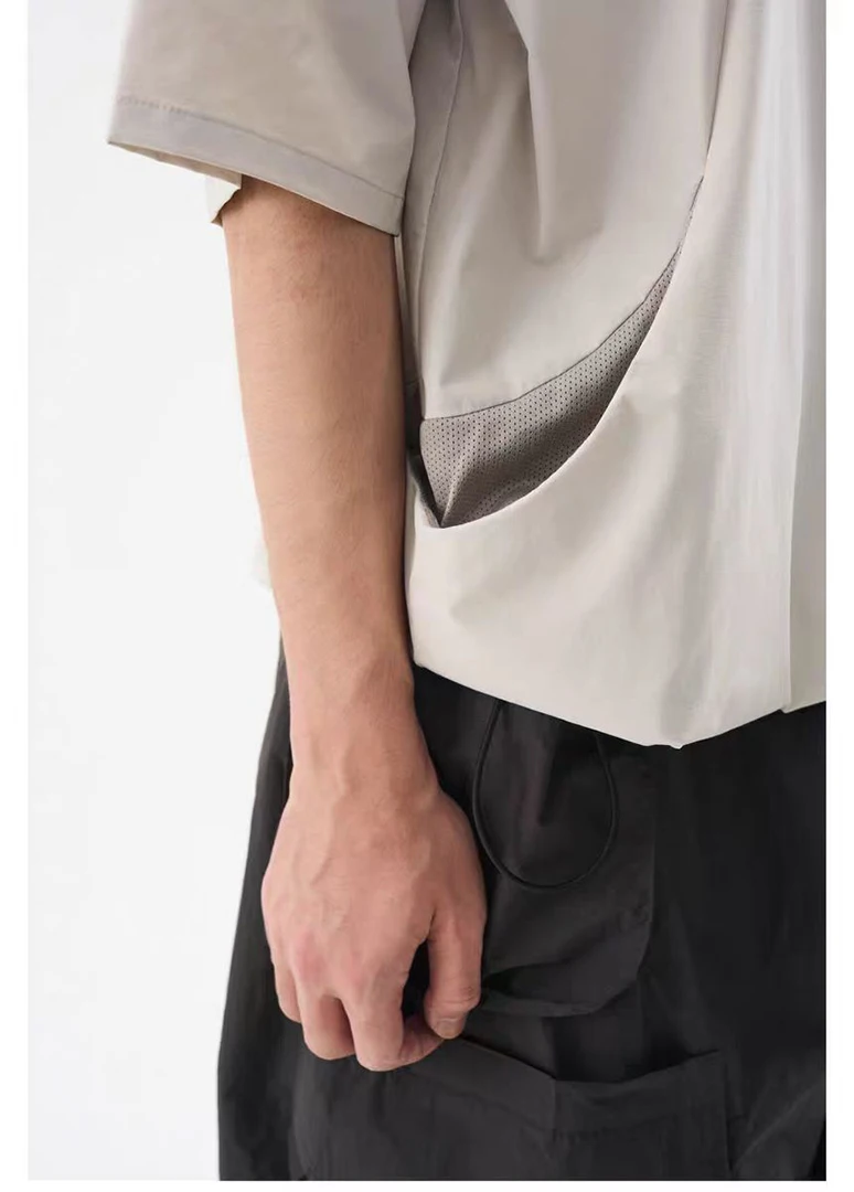Subtraction of 24ss quick drying large side pockets T-shirt nylon spandex material gorpcore urban outdoor