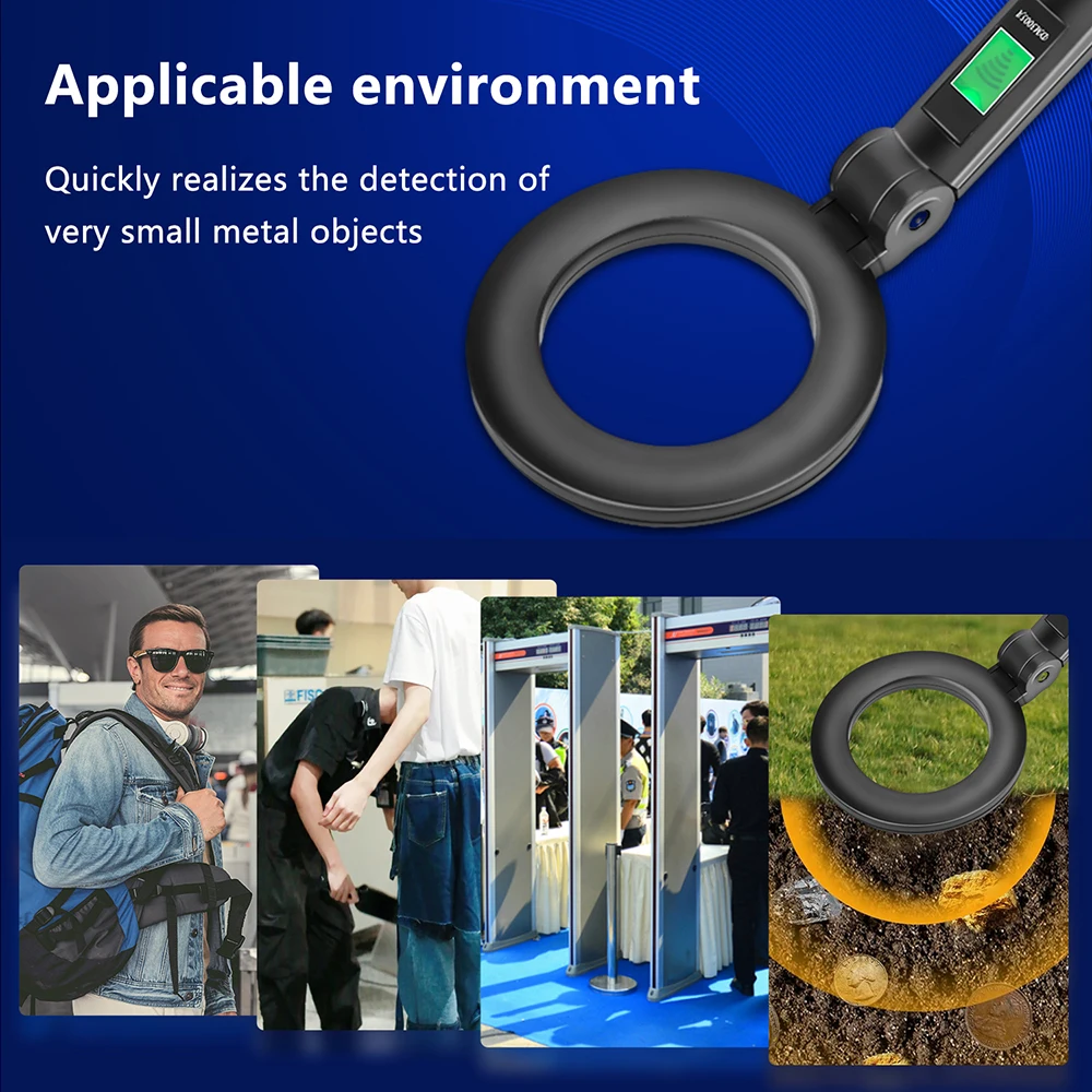 Metal Detector High Sensitivity Gold Silver Search Treasure Getector Metal Finder 360 Degree Handheld Alarm Coil Detect Tools