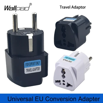 สีดํา EU ปลั๊กอะแดปเตอร์ International Universal AU UK US ไปยังยูโร KR RU ฝรั่งเศส Travel Adapter ไฟฟ้า Converter Power Socket 1