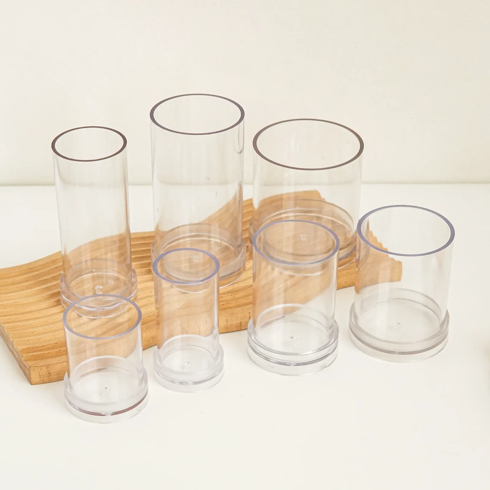 Description Picture 2 of itemFlat Top Cylindrical Candle Mold Pillar Wax Acrylic Plastic Round Classic Style DIY Handmade Candle Mould Candle Making Moulds