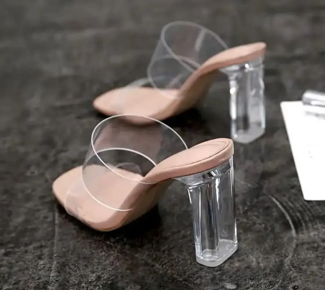 

Летние женские туфли-лодочки, Босоножки с открытым носком, женские прозрачные тапочки из перспекса, обувь, прозрачные сандалии на каблуке