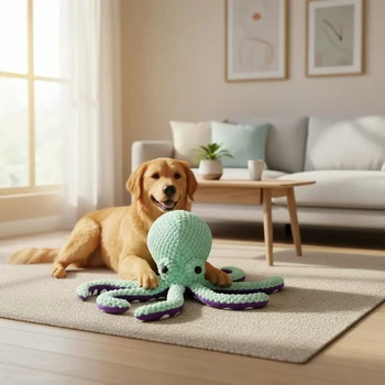 Interactive Plush Octopus Dog Toy 1