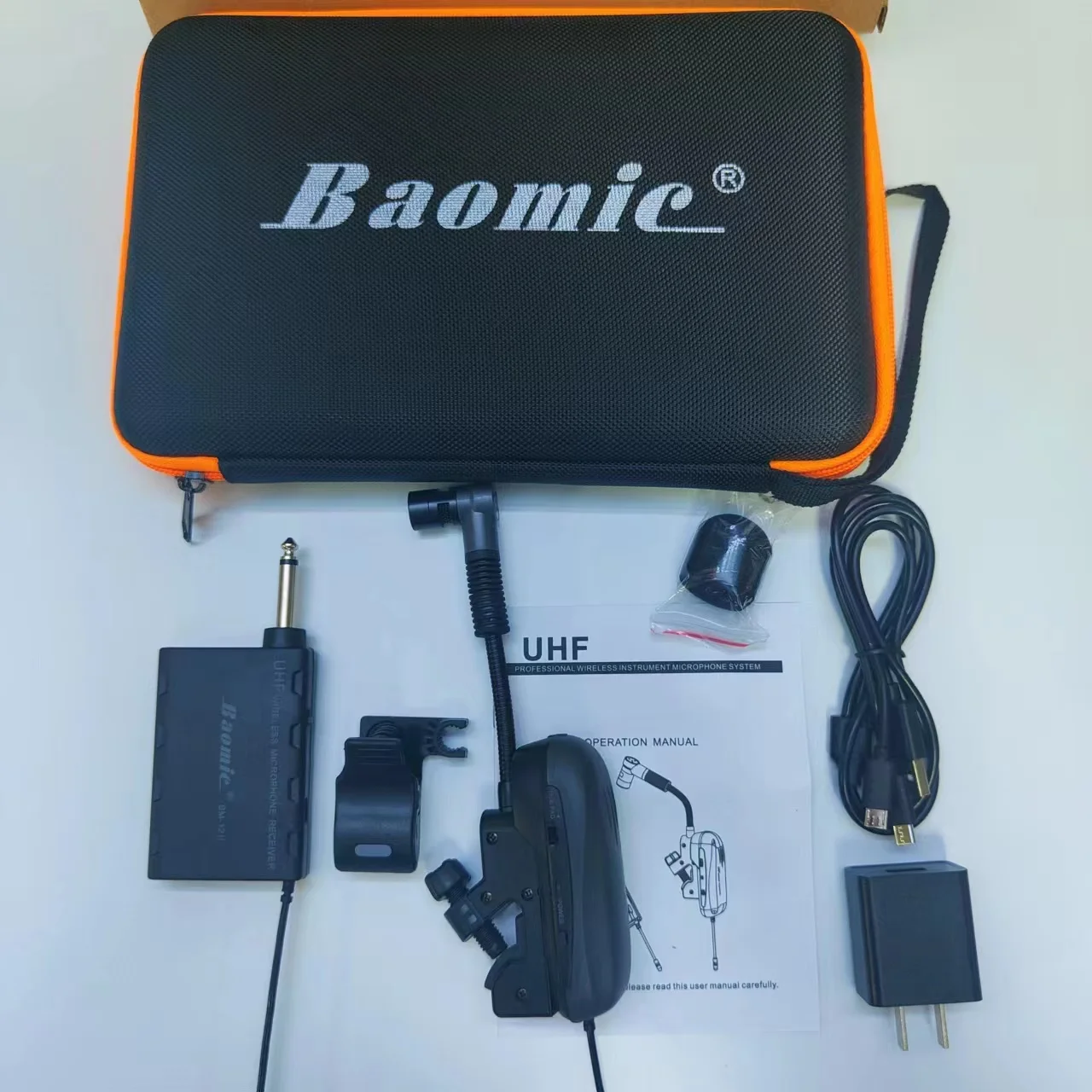 New Baomic BM12V2 Saxe Wireless Microphone Audio Professional UHF Wireless Instrument System Microphone Receiver Saxophone