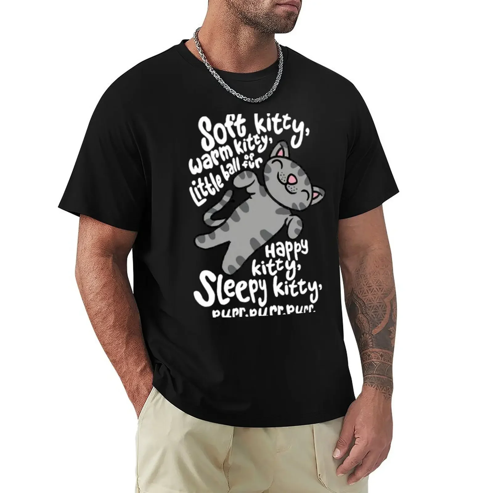 

Lasting charm Trendy Soft cute Kitty cat lover's T-shirt for a boy vintage T-shirt men