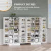 Pantry Cabinet,59" Tall White Kitchen Storage Cabinet with 2 Doors and Adjustable Shelves, Food Storage Freestanding Cupb 6