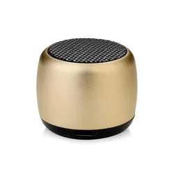Compact Mini Wireless Bluetooth Speaker - Portable Metal Loudspeaker (Gold)