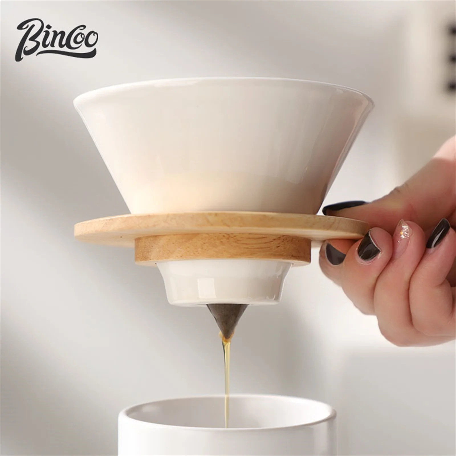 بينكو طقم قهوة سيراميك مرشح قابل لإعادة الاستخدام