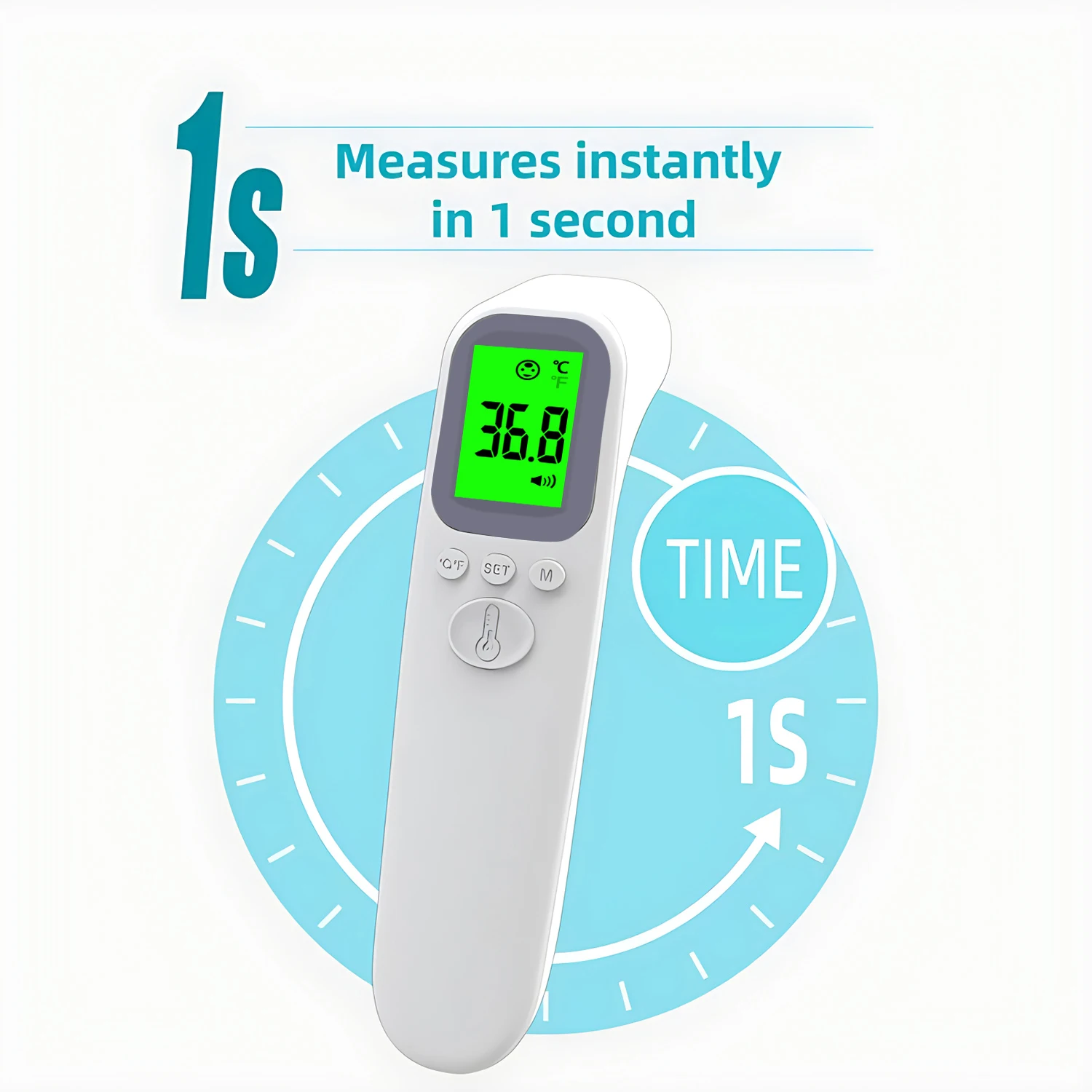 Digital Thermometer Medical Household Infrared Forehead Smart Digital Non-contact Laser Thermometer LCD Baby Adult Fever Reminder Infant Body