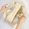 New Thick Dry-Wet Separation Partition Toiletry Bag Portable Double-Layer Cosmetic Storage Bag for Travel, Beach, Pool Bathing 3