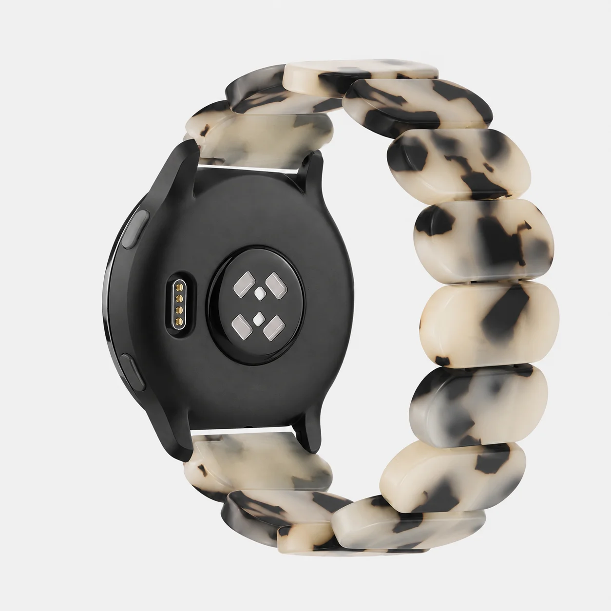 Elegant Resin Elastic Beaded Bracelet for Smartwatches (18/20/22mm)