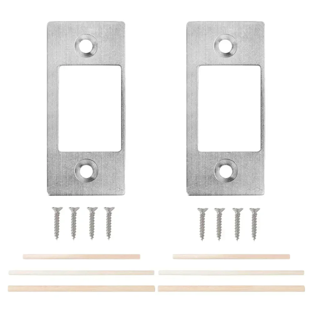 1set Large Hole Strike Plate Fix Deadbolt Misalignment Deadbolt Restorer Strike Plate Stainless Steel Home Improvement Hardware
