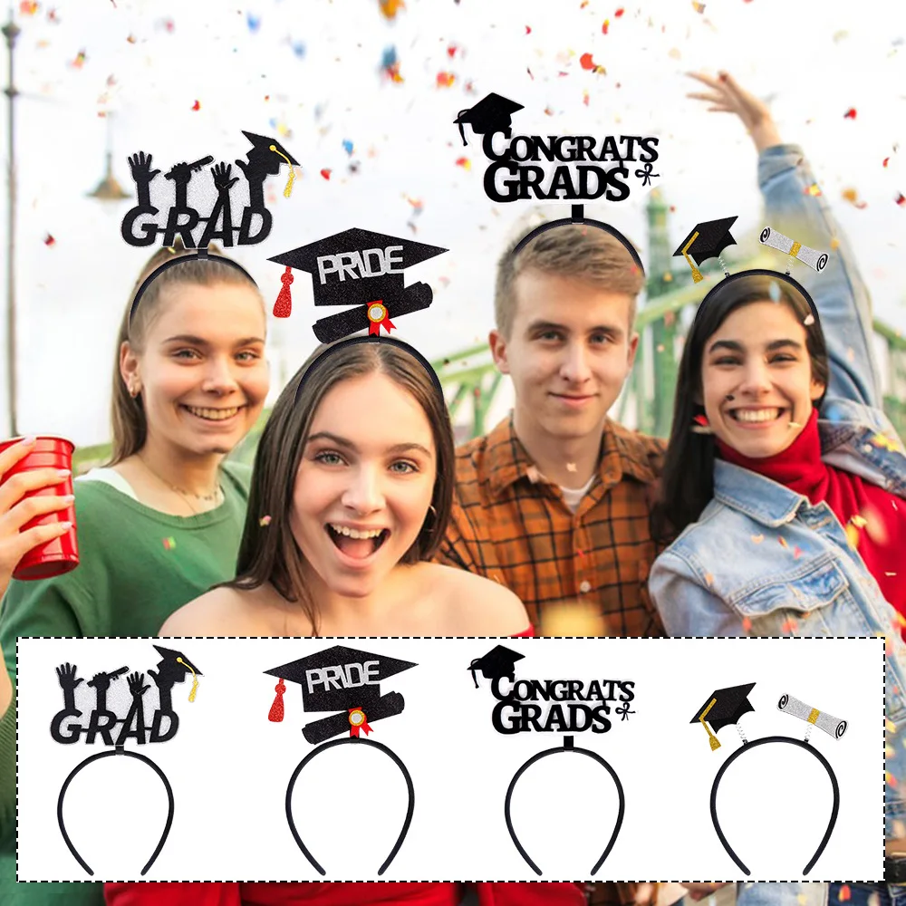 

Congrats GRAD Hairband Photo Booth Props For Graduation Season 1pc Bachelor Hat Headband Graduation Decoration Party Supplies