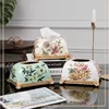 European-style living room coffee table simple drawing paper box home American light luxury ceramic bread tissue box decoration 2