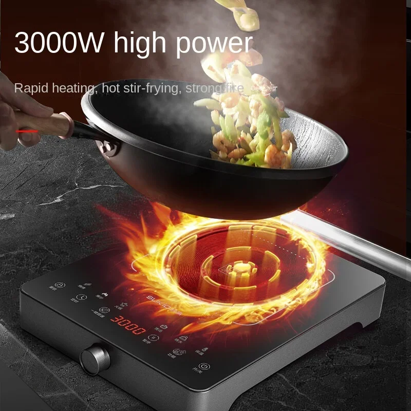 Induction Cooker 3000W High-power Induction Cooker Household High-power Heating Intelligent Timing Touch Knob Operation 220V