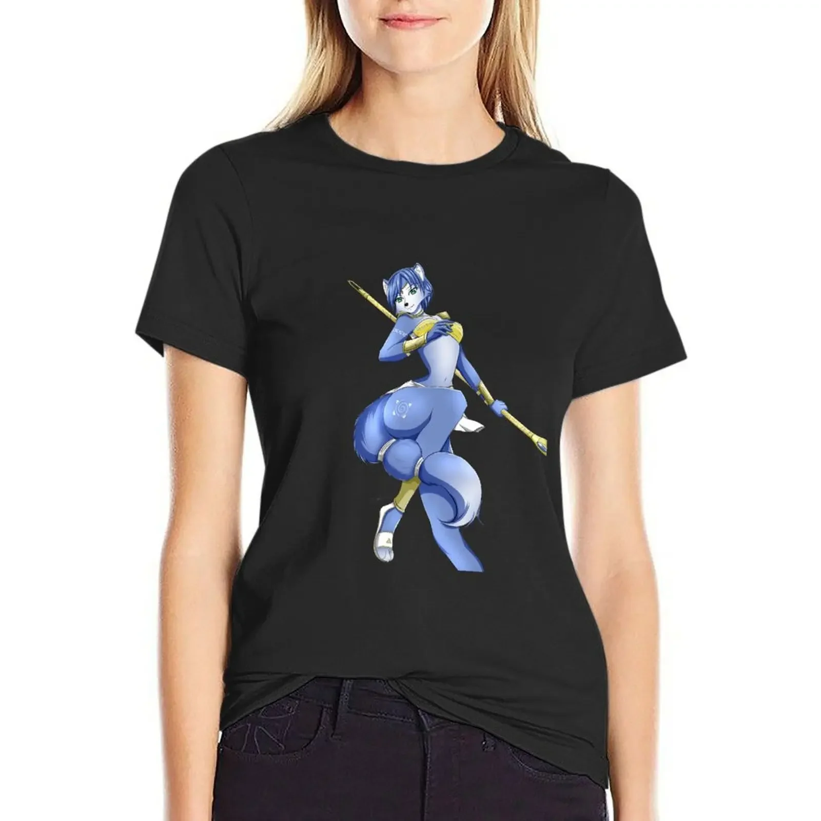 

krystal T-Shirt Short sleeve tee Blouse lady clothes tees t-shirts for Women cotton