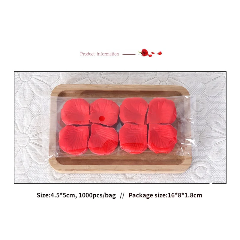 1000Pcs/Bag Red Artifical Rose Petals Romantic Flowers Marriage Silk Petals for Valentine Day Wedding Flower Decoration