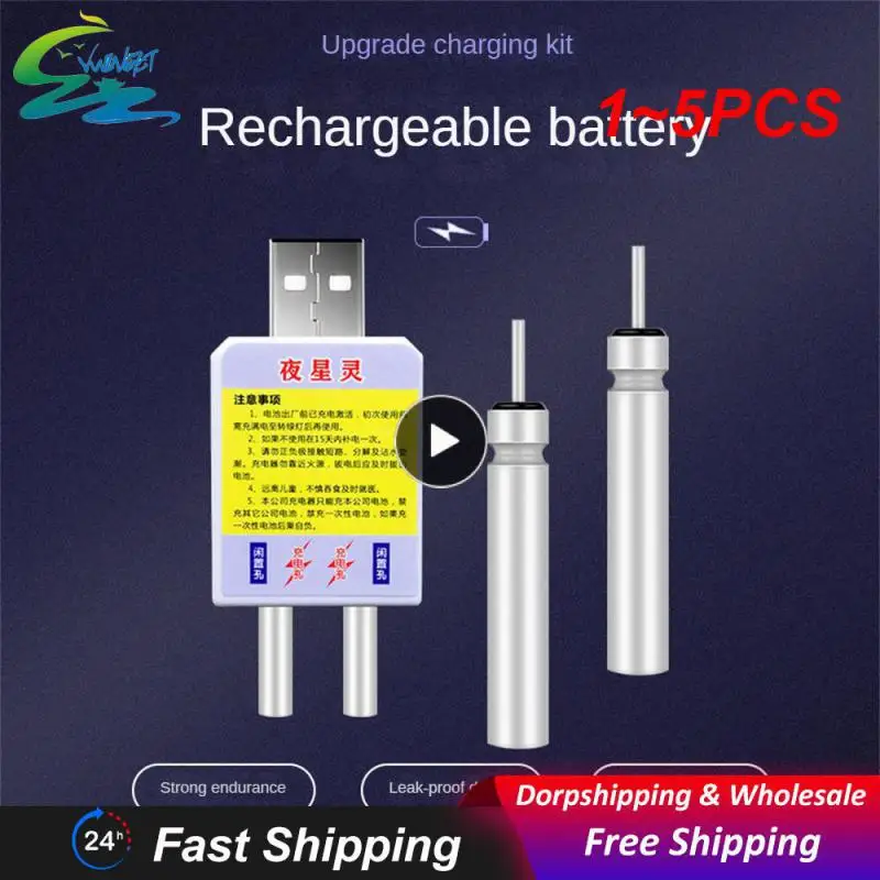

Комплект перезаряжаемых батарей CR425, 1 ~ 5 шт., подходит к USB-зарядным устройствам, аккумуляторная батарея для рыбалки, Аксессуары для рыбалки