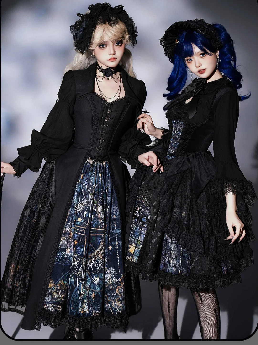 ~Night Traveler~Gothic Lolita Skirt Long Coat Long-Sleeved Shirt and Bustier by Susin Lolita PRE ORDER / 3 months