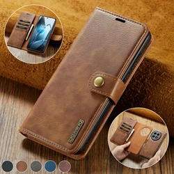 DG.MING Leather Detachable Wallet Case - 2 - Fold Magnetic Cover - OnePlus15 (Brown)