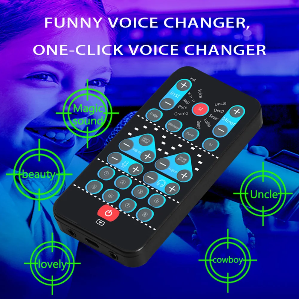 Mini Cartão Changer de Voz Efeitos Sonoros Suporte Multi Idiomas Embelezamento Portátil Telefone Computador hd M10 - Image 4