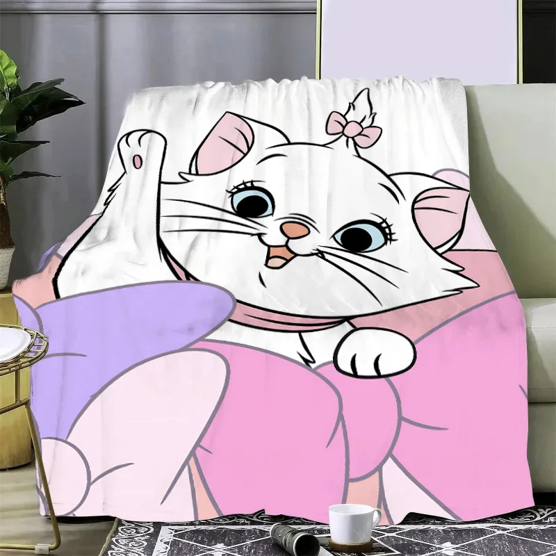 Cute Cartoon Disneys Marie Cat Printed Picnic Blankets Warm Blanket Soft and Comfortable Blanket Home Travel Birthday Gift 6