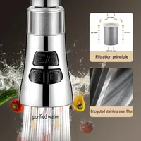 360 °   Extension universelle de robinet de cuisine avec fonction de filtre, aérateur, filtre anti-éclaboussures, buse de barboteur de robinet de lavabo, aérateur 2