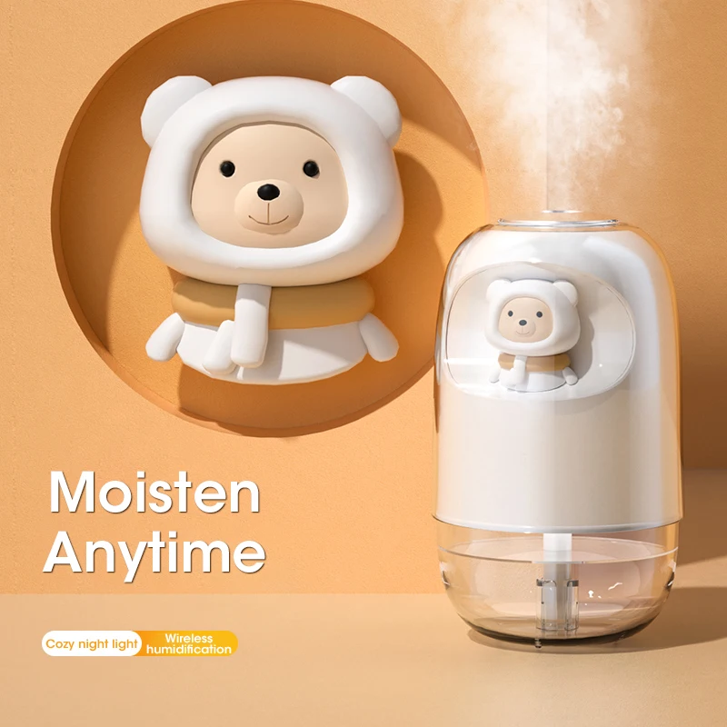 

Portable Mini Humidifier Silent Night Light Desktop Face Hydration Humidifier Large Spray Cute Pet Home Nanoscale Fine Mist