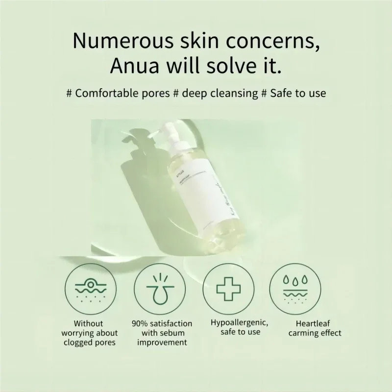 Facial Cleanser Anua Heartleaf 77% Soothing Toner Pore Control Cleansing Oil Foam