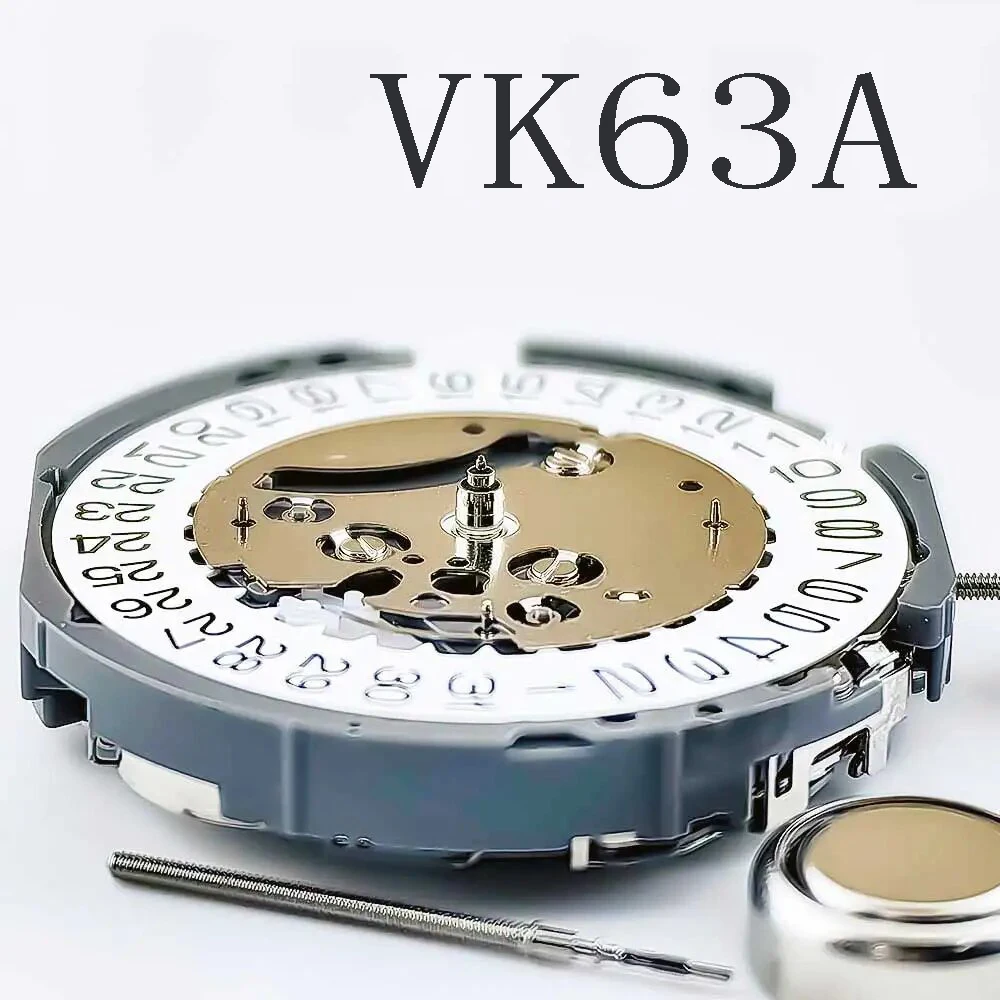 일본 수입 쿼츠 무브먼트 VK63 24시간 3시 달력 멀티핀 다기능 시계 스포츠 액세서리