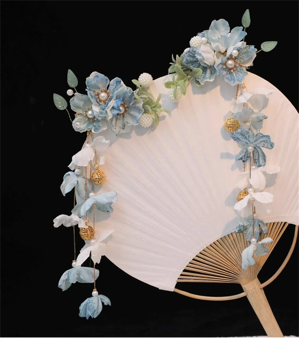Gioiello di lusso strass con fiori di perle mollette accessori per capelli donna