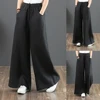 Women Vintage Causals Cotton Linen High Waist Pants 2