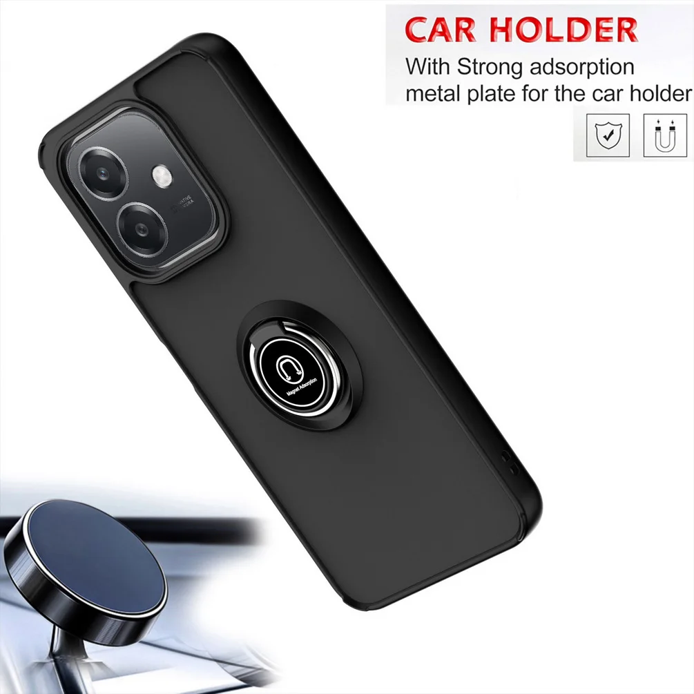 Premium Rotatable Bracket Case with Metal Ring Car Holder