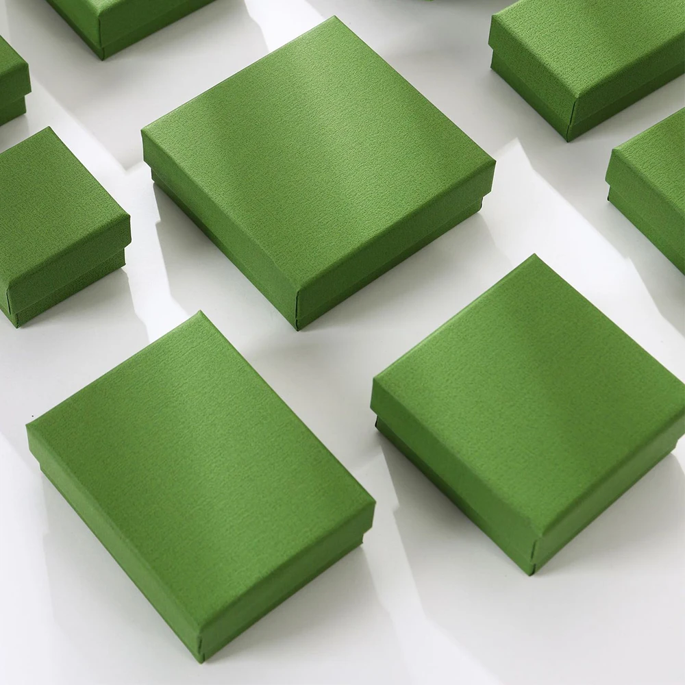 24 Stück Grüne Schmuckbox für Ohrringe, Armbänder, Ringe und Halsketten, Geschenkverpackung für Geburtstage und Feiertage, Schmuckpräsentation für Geschäfte – Detail 5